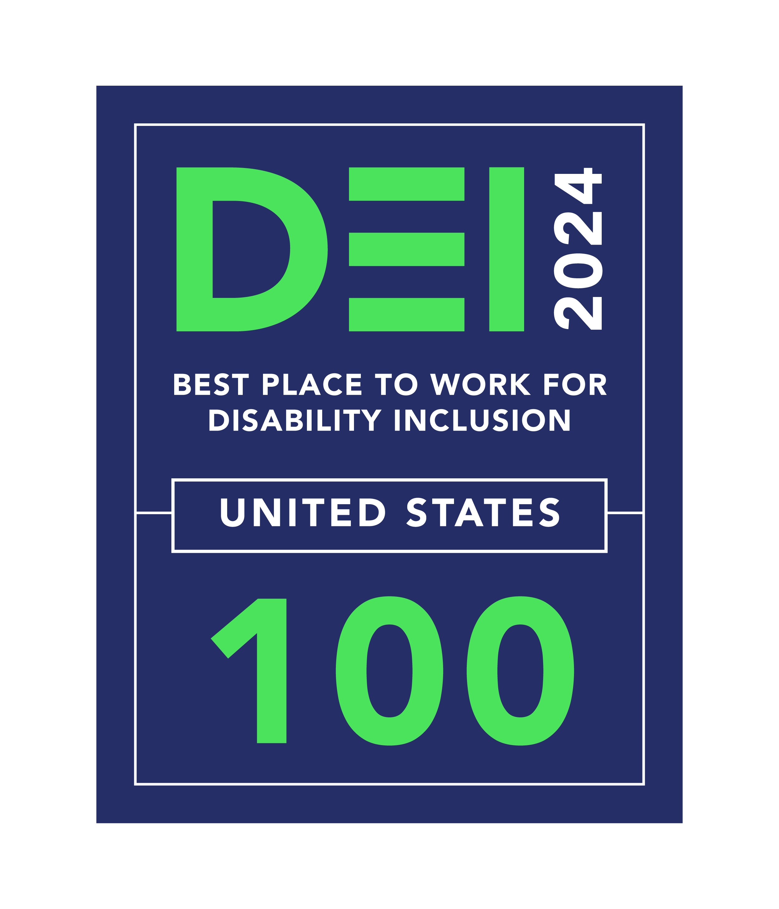 DEI Best Place to Work For Disability Inclusion United States 100 2024 Award