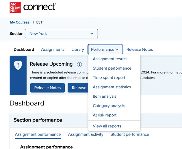 connect section screenshot