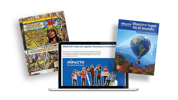 Various digital and print resources from IMPACTO Estudios Sociales. 