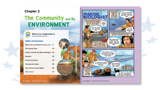 An excerpt from an Explorer Magazine comic on marine biology. 