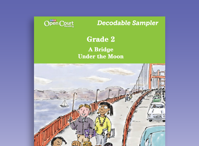 The cover of A Bridge Under the Moon features people and cars crossing a bridge. 