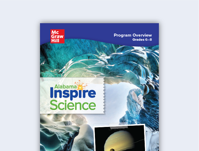 The cover of the 6–8 Alabama Inspire Science Overview Brochure.