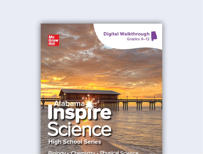 The cover of the 9–12 Alabama Inspire Science Digital Walkthrough.