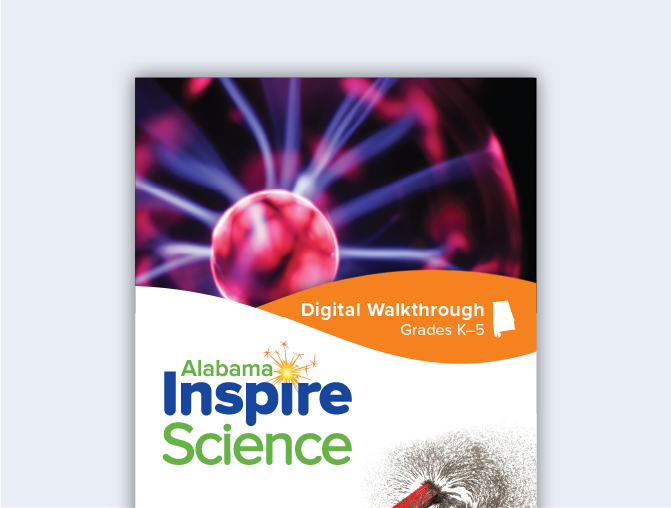 The cover of the K–5 Alabama Inspire Science Digital Walkthrough.