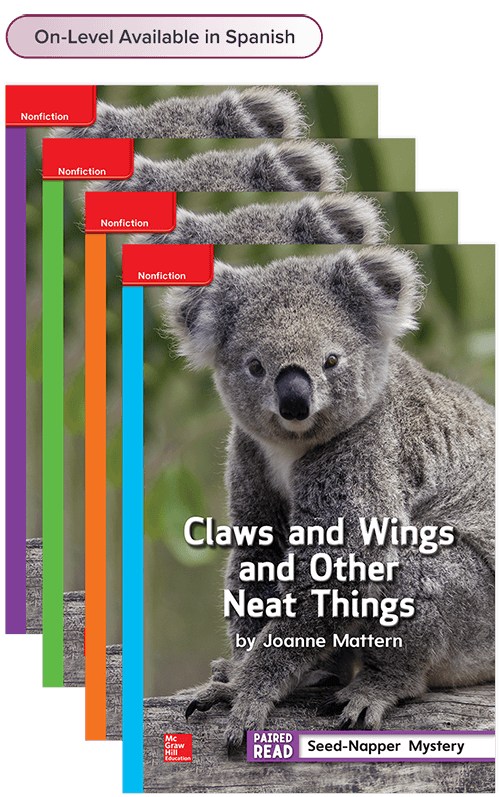 Claws and Wings and other Neat Things leveled reader covers, Grade 3 ; on-level available in Spanish