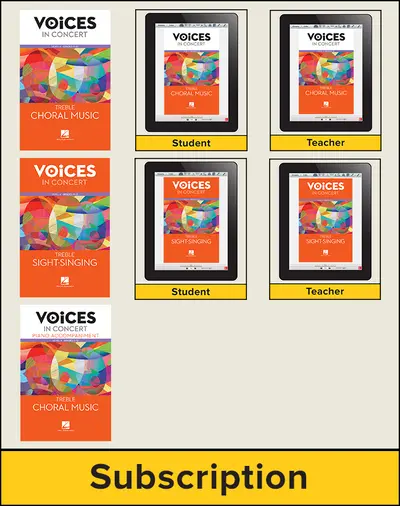Hal Leonard Voices in Concert, Level 4 Treble Choral Digital School Bundle, 6-year subscription, Grades 11-12