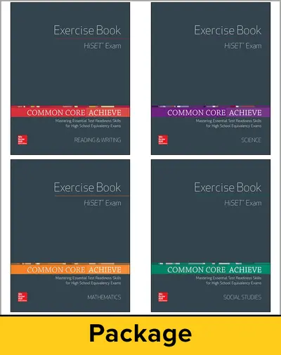 Common Core Achieve, HiSET Exercise Book 5 Copy Set