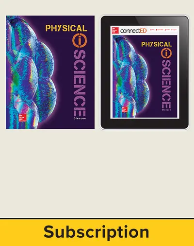 Glencoe Physical iScience, Grade 8, Digital & Print Student Bundle, 1-year subscription