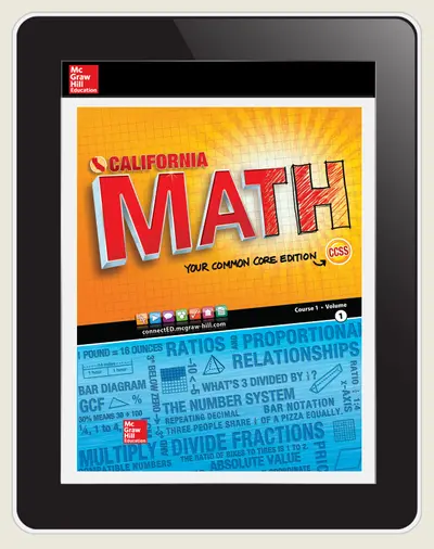 California Glencoe Math, Course 1, eTeacher Edition online, 6-year subscription