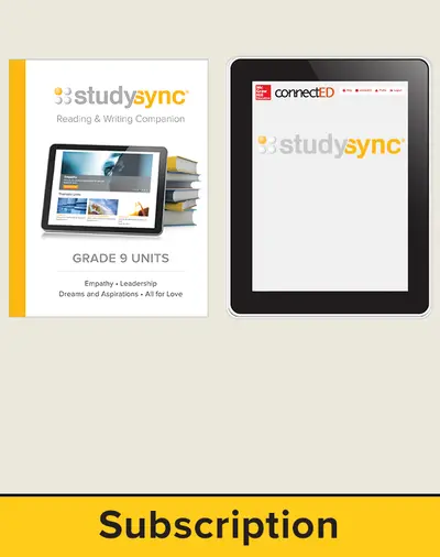 StudySync ELA Grade 9, Student/Reading & Writing Companion Bundle, 1 year