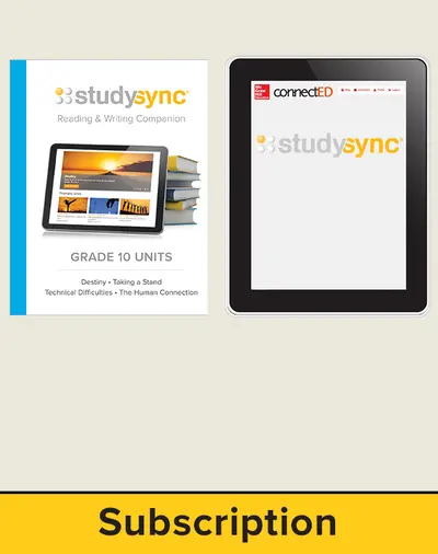 StudySync ELA Grade 10, Student/Reading & Writing Companion Bundle, 1 year