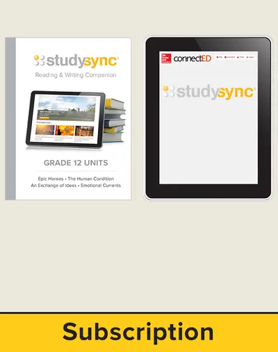 StudySync ELA Grade 12, Student/Reading & Writing Companion Bundle, 1 year