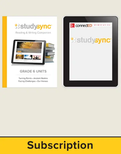 StudySync ELA Grade 6, Student/Reading & Writing Companion Bundle, 1 year