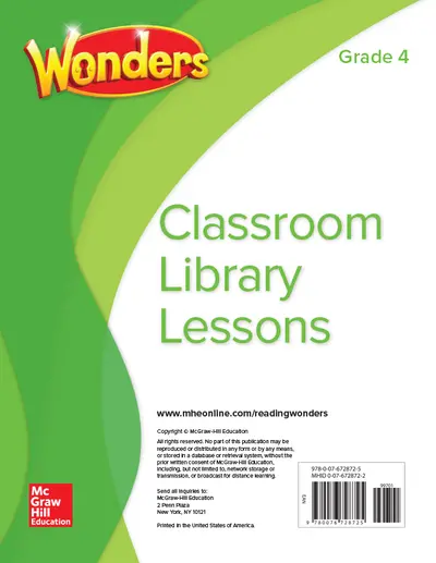 Wonders Classroom Library Lessons, Grade 4