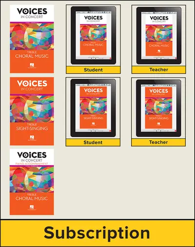 Hal Leonard Voices in Concert, Level 3 Treble Choral Digital School Bundle, 1-year subscription, Grades 9-12