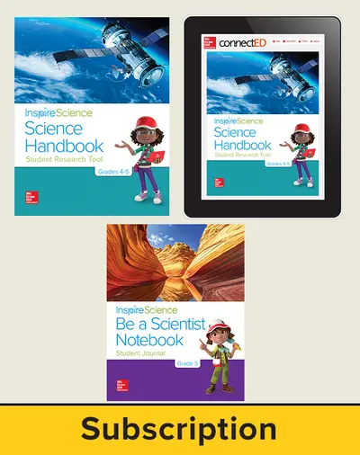 Inspire Science 2.0 Grade 5, Deluxe Student Bundle with Print Be a Scientist Notebook, Print Science Handbook and Online Student Learning Center, 7 Year Subscription