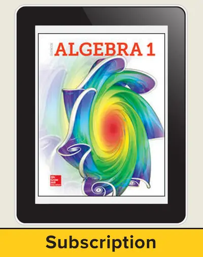Glencoe Algebra 1 2018, eStudent Edition, 5-year subscription