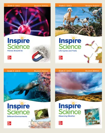Inspire Science Grade 3, Print Student Edition Bundle (Units 1-4)