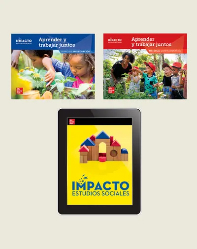 IMPACTO Social Studies, Aprender y trabajar juntos, Grade K, Foundational Print & Digital Student Bundle, 6 year subscription