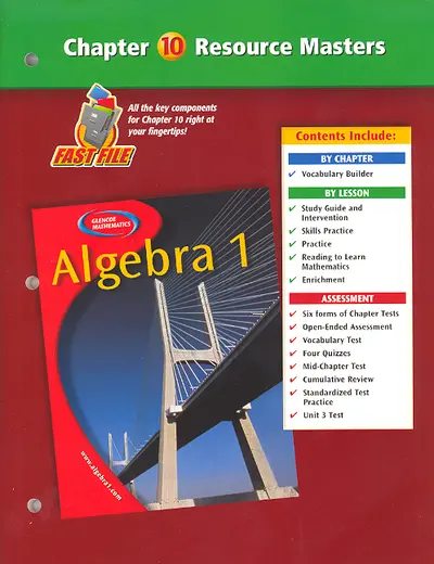 Algebra 1 Chapter 10 Resource Masters