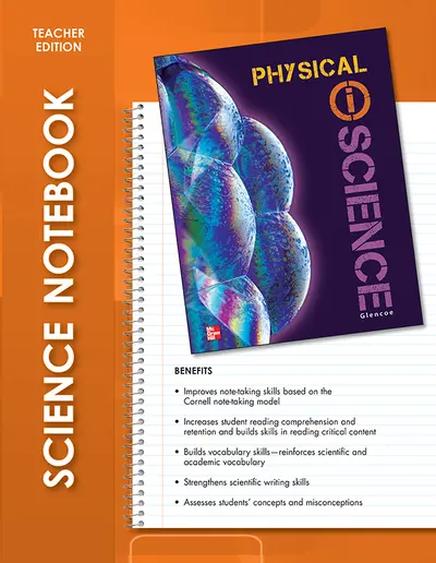 Glencoe Physical iScience, Grade 8, Science Notebook, Teacher Edition