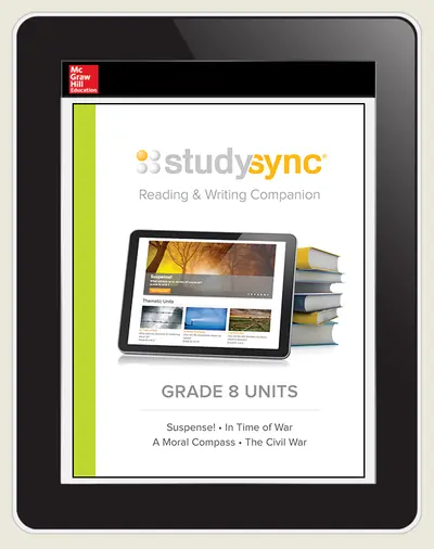 StudySync ELA Grade 8, Student/Units Reading & Writing Companions Bundle, 3 year