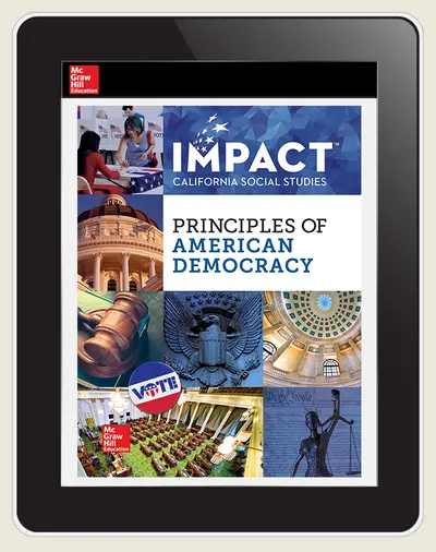 IMPACT: California, Grade 12, Online Student Edition, 1-year Subscription, Principles of American Democracy