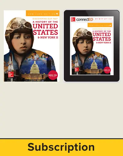 CUS New York Discovering Our Past: History of the United States and New York II, Grade 8, Print and Digital Student Bundle, 6-year subscription