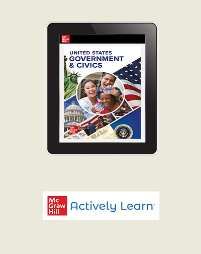 United States Government and Civics, Digital Student Bundle with Actively Learn Social Studies, 1-year subscription