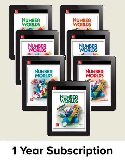 Number Worlds, Levels A-G Teacher Premium digital, 1-year subscription