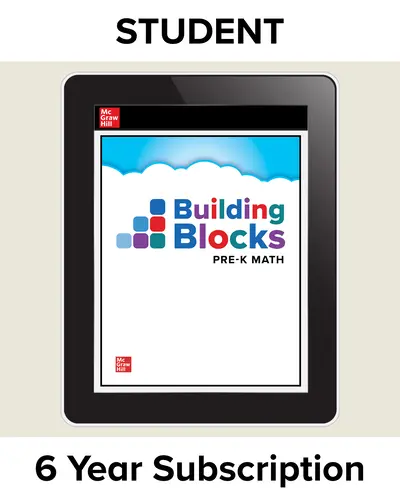 Building Blocks PreK Math, Student Digital License, 6-year Subscription