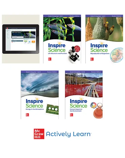 Inspire Science, Integrated Grade 6, Comprehensive Student Bundle with Actively Learn, 1-Year Subscription