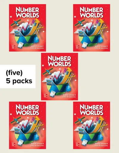 Number Worlds Level G, Spanish Workbook Package 25-pack (5 of each Unit)