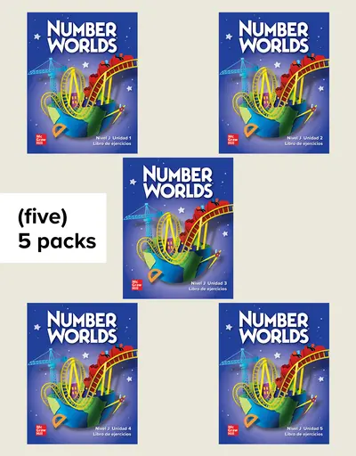 Number Worlds Level J, Spanish Workbook Package 25-pack (5 of each Unit)