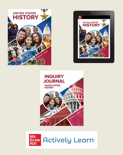 United States History, Modern Times, Student Bundle Plus Inquiry Journal with Actively Learn Social Studies, 1-year subscription