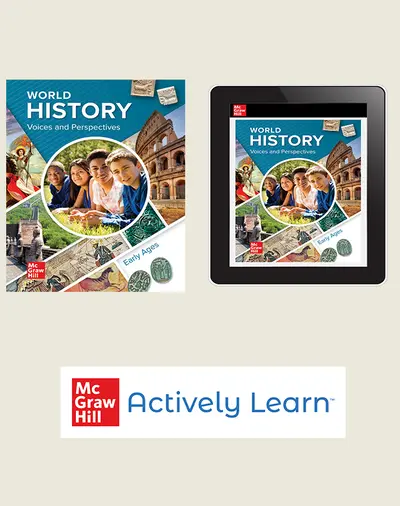 World History: Voices and Perspectives, Early Ages, Student Bundle with Actively Learn Social Studies, 1-year subscription