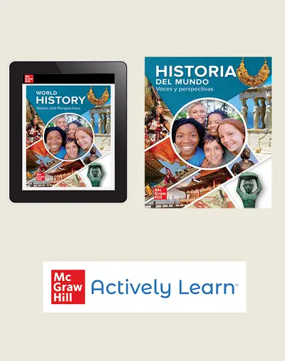 World History: Voices and Perspectives, Spanish Student Bundle with Actively Learn Social Studies, 1-year subscription